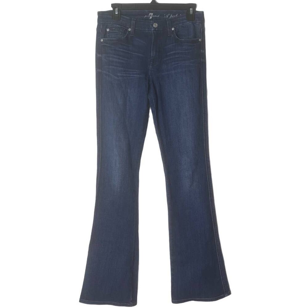 7 For All Mankind "A" Pocket Dark Wash Flared Jeans Size 28
